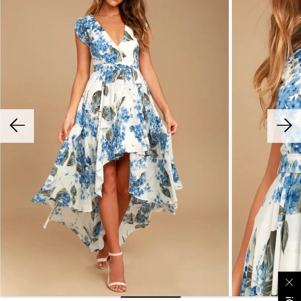 Lulu’s White Floral High-Low Dress - Picture 3 of 3
